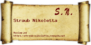 Straub Nikoletta névjegykártya