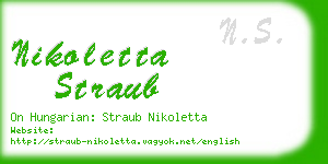 nikoletta straub business card